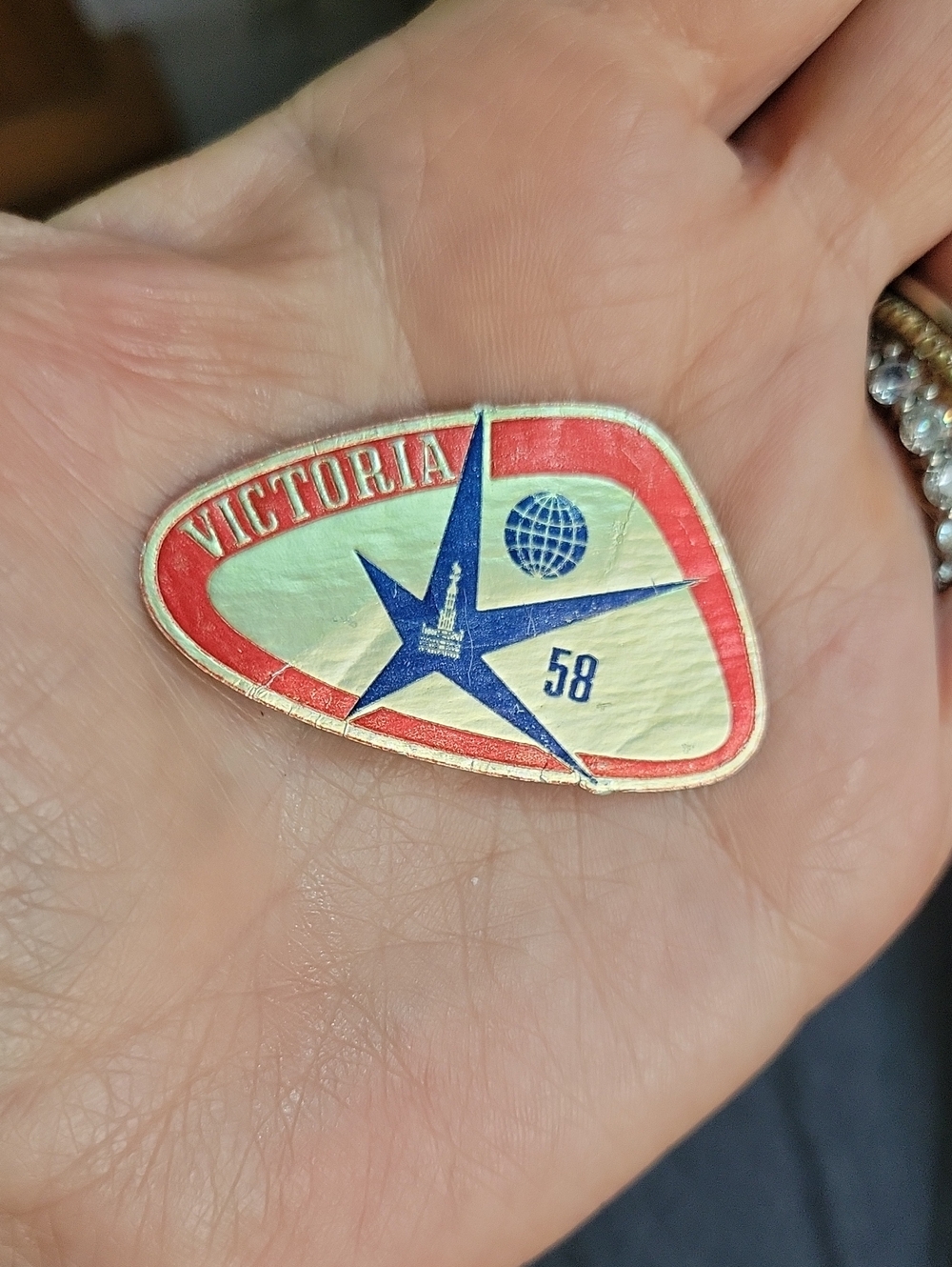 1958 World's Fair Brussels, Belgium Luggage Label, Victoria Expo 58 - Picture 3 of 7